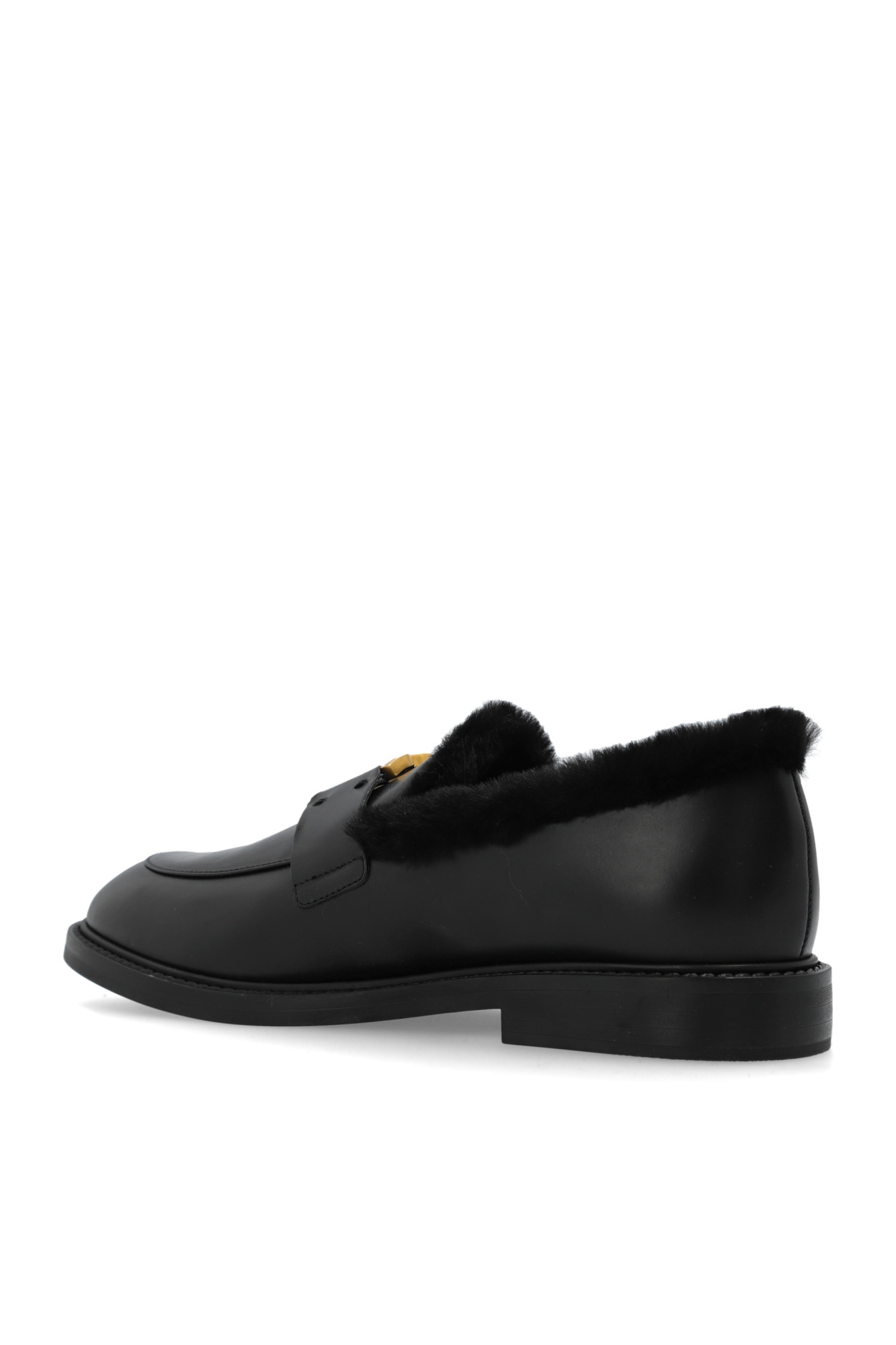 Chloé Chloe Marcie Shearling-lined Leather Loafers In Black