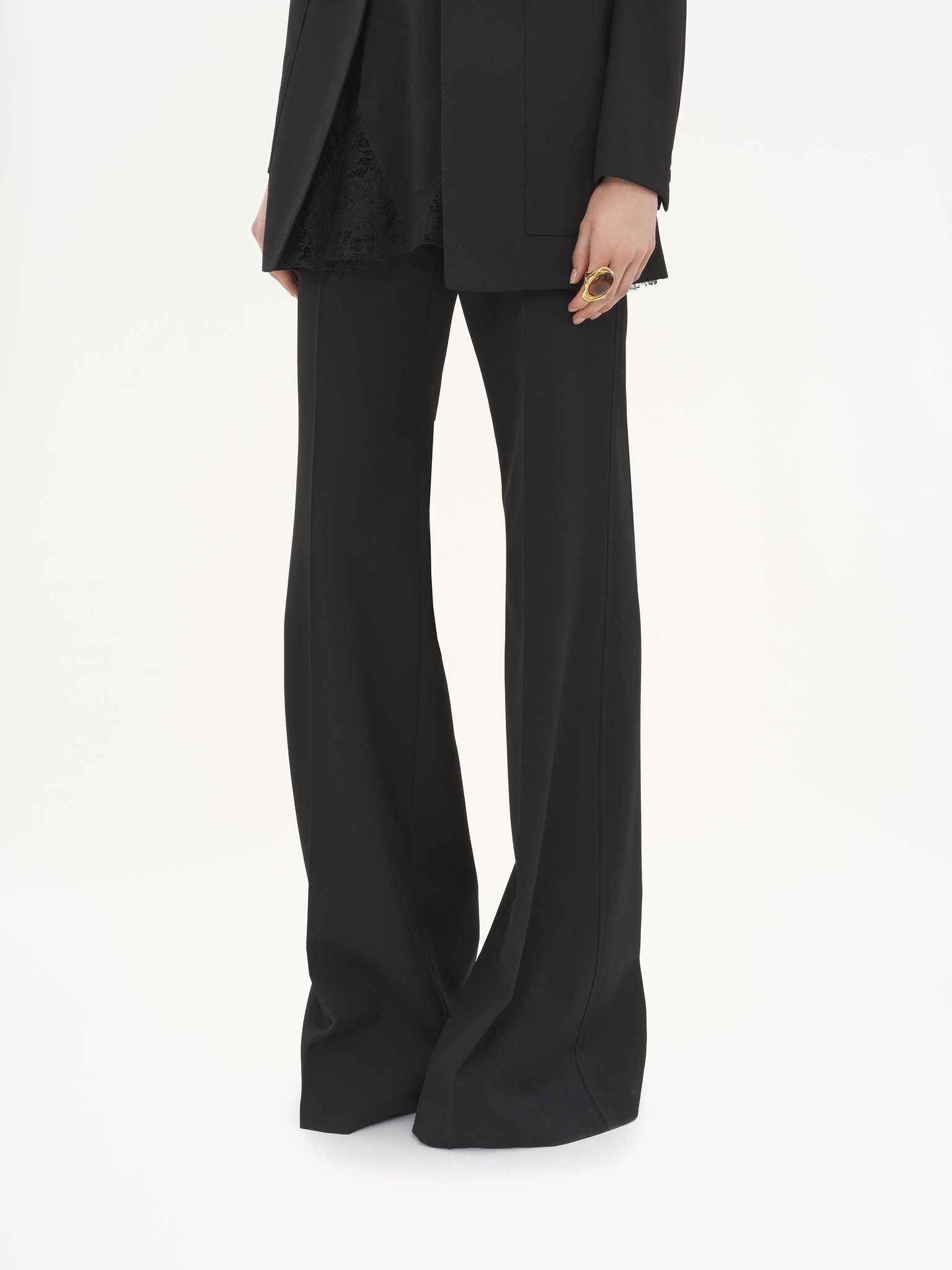 Chloé Women Wool Flare Pants In Blue