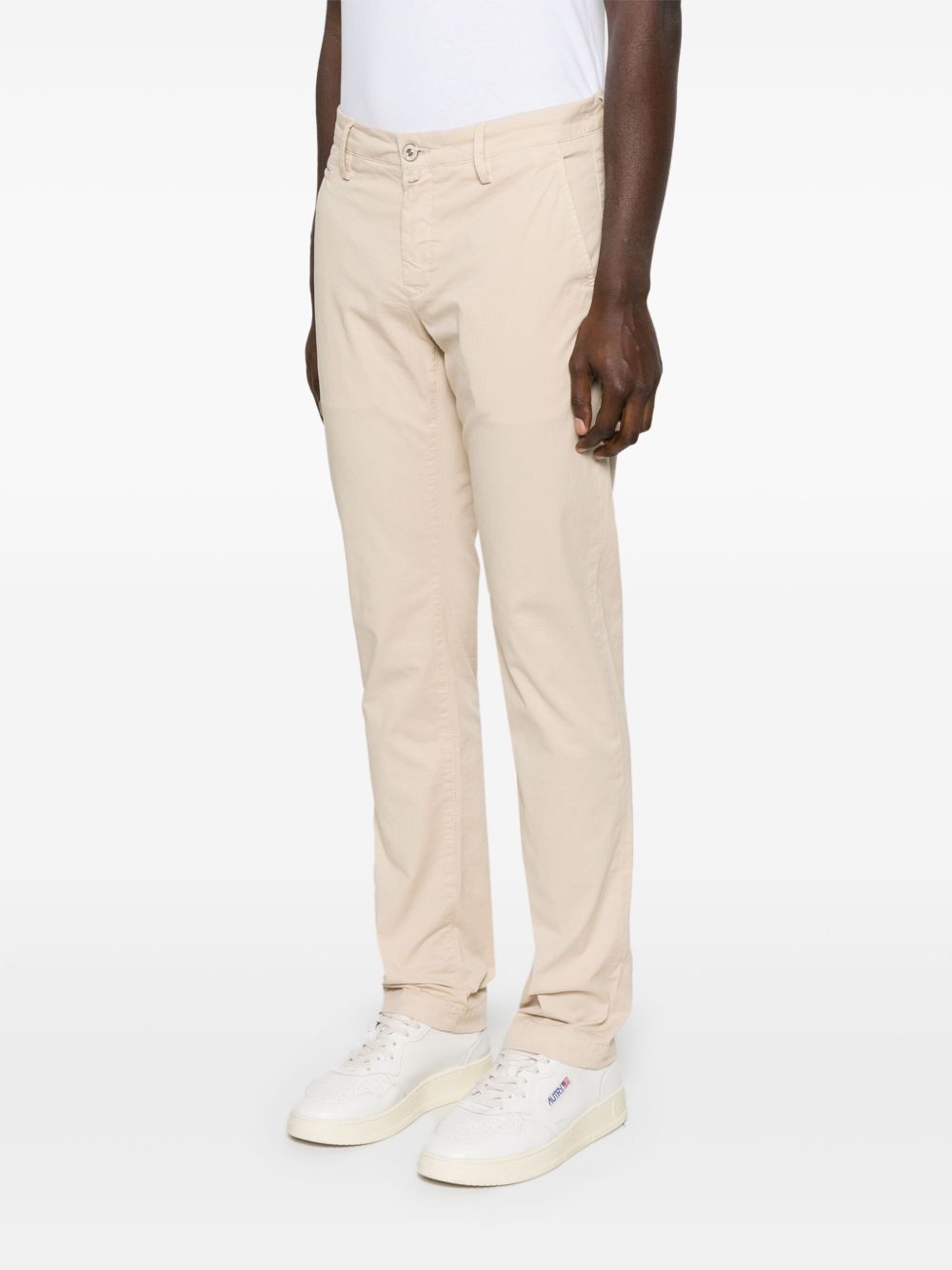 Jacob Cohen Almond Beige Tailored Jeans With Modern Fit And Functional Pockets In White