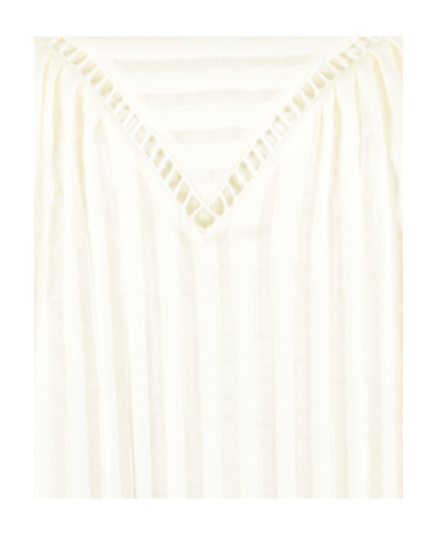 Chloé Round Hole Embroidered Blouse In White