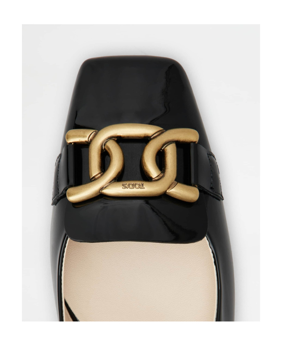 Shop Tod's Cuoio 50mm Logo-engraved Pumps In Black