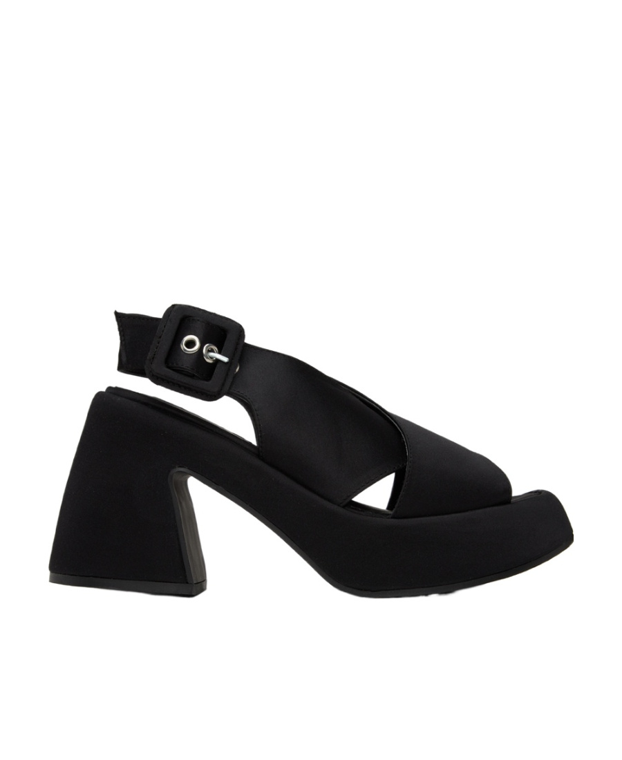Ganni High-heeled Sandals With Cross-laced Uppers In Black