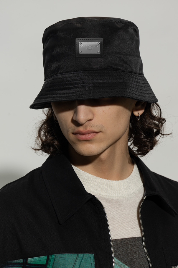 Dolce & Gabbana Logo-plaque Bucket Hat In Black