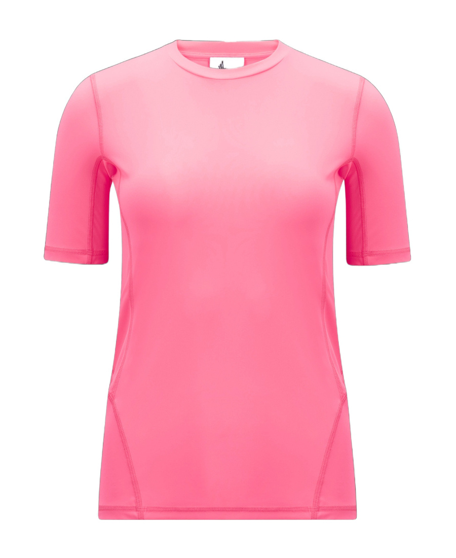 Moncler Embossed-logo T-shirt In Pink