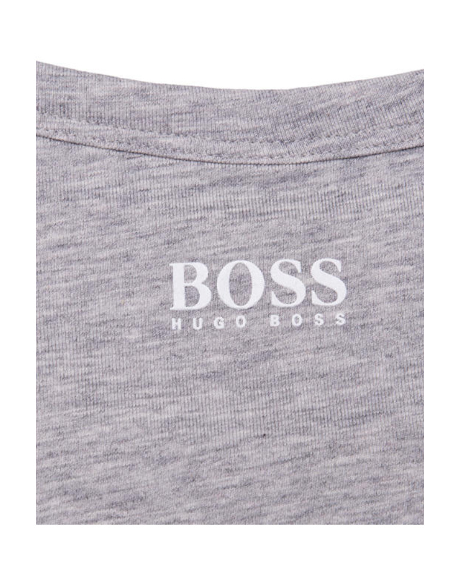 Hugo Boss Round-necked Logo T-shirt In Gray