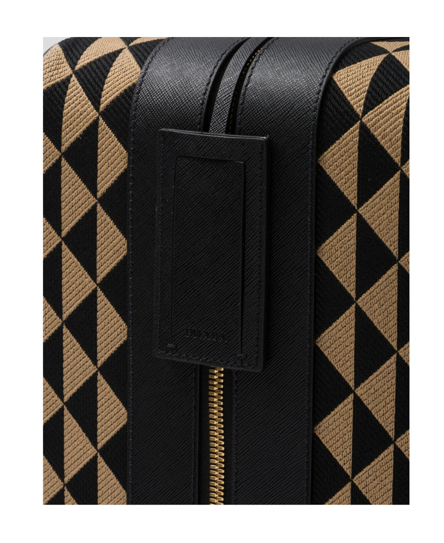 PRADA PRADA SYMBOLE EMBROIDERED JACQUARD FABRIC TROLLEY