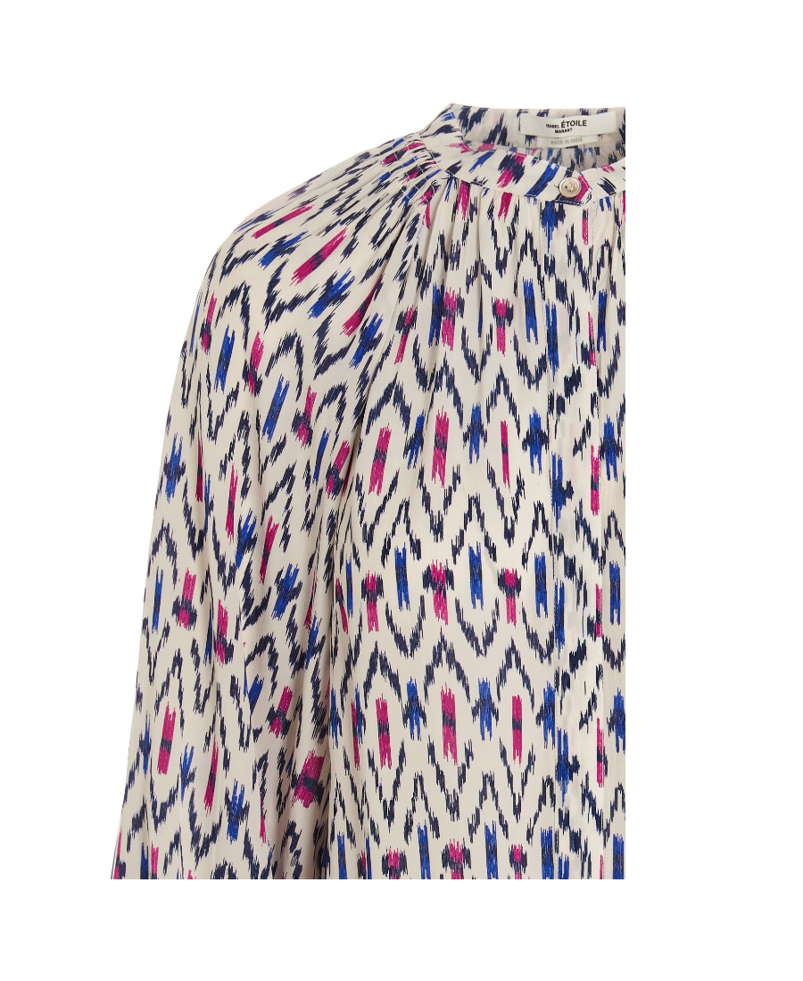 ISABEL MARANT ÉTOILE GEOMETRIC LONG-SLEEVE BLOUSE
