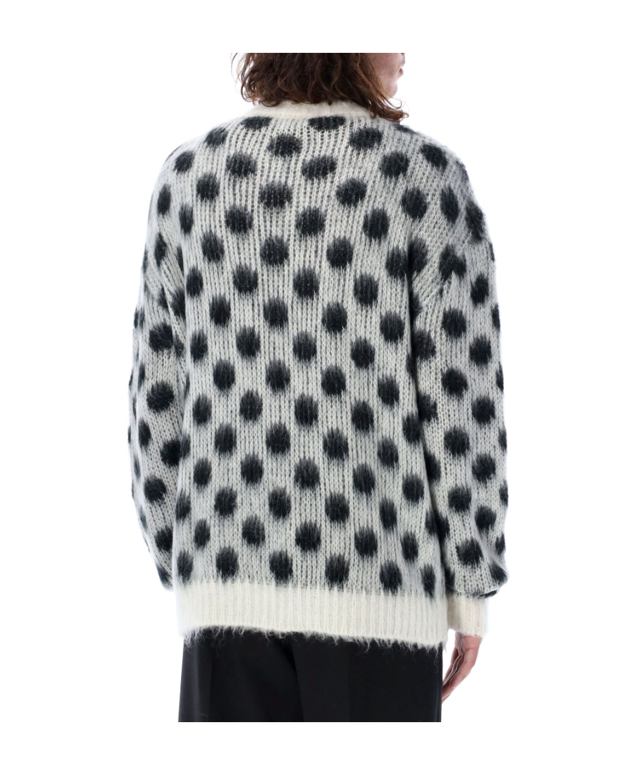 Marni Polka Dot Crewneck Sweater In Gray