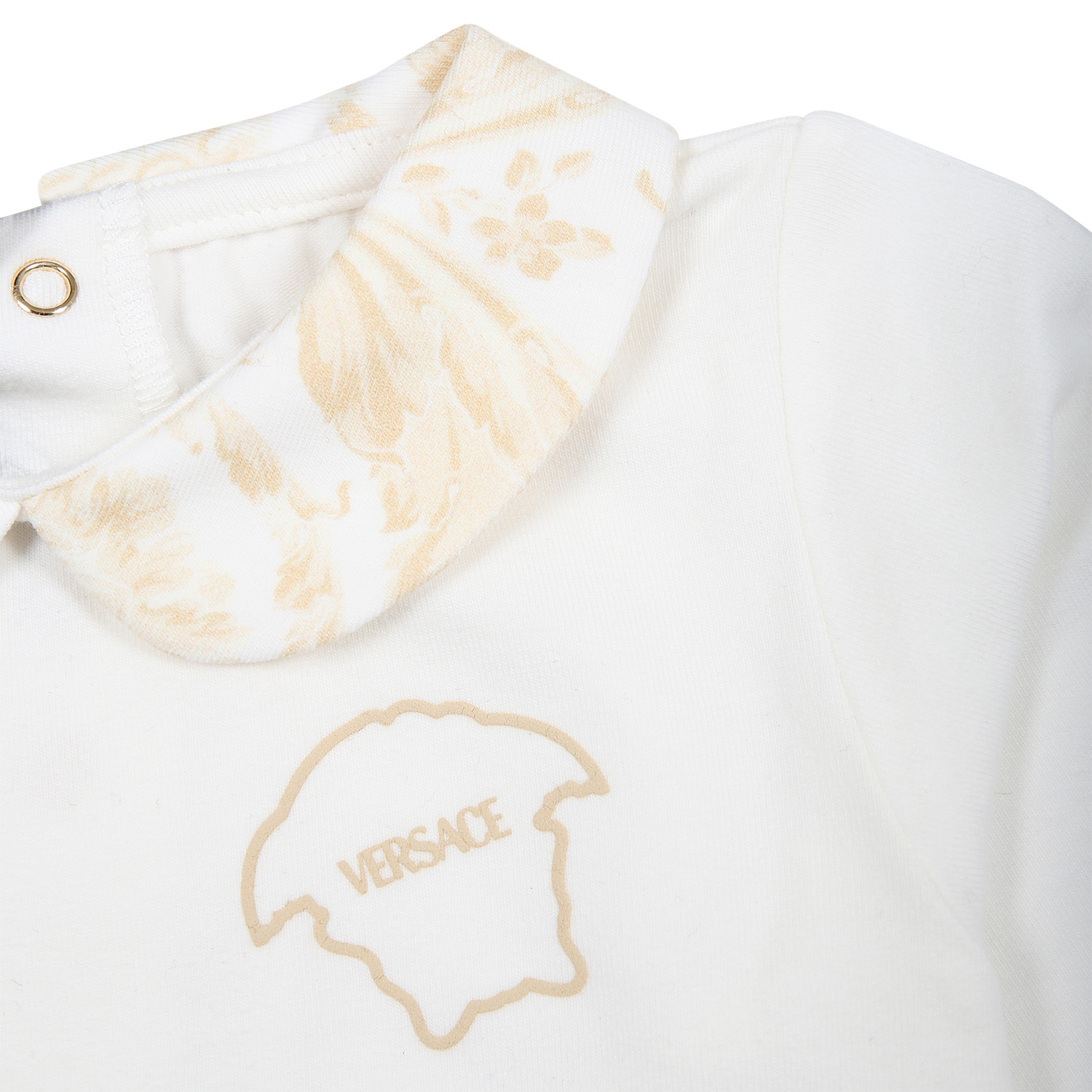 Versace Barocco-print Cotton Pajamas In White