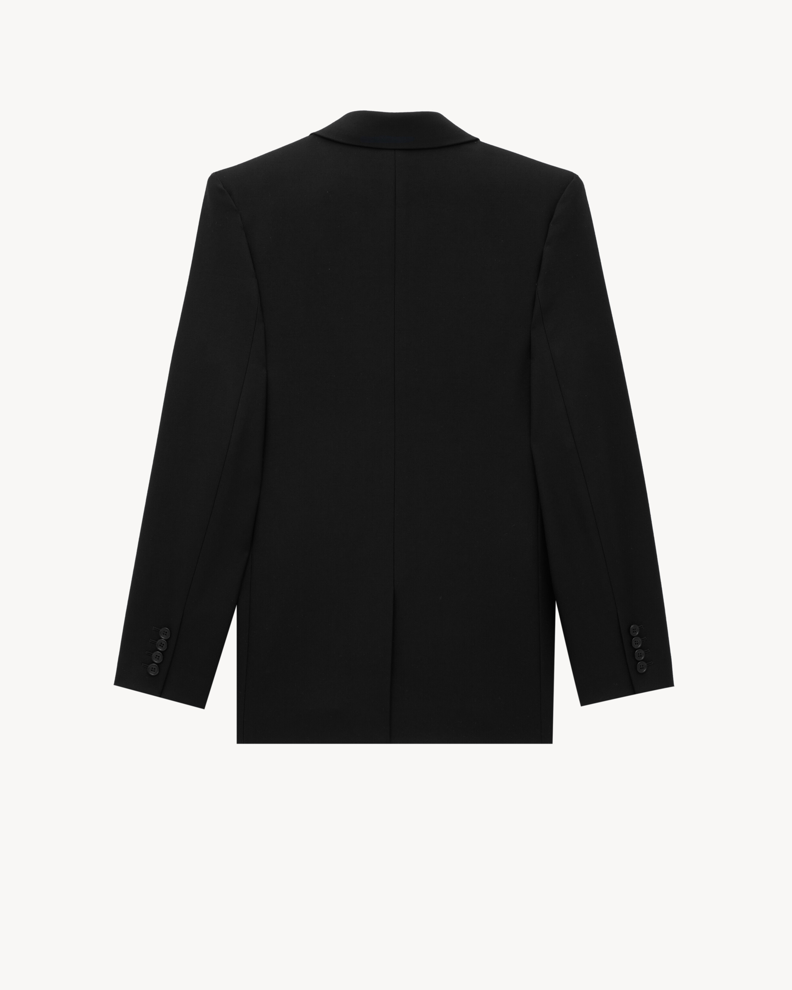 Saint Laurent Cassandre Wool Gabardine Blazer In Black