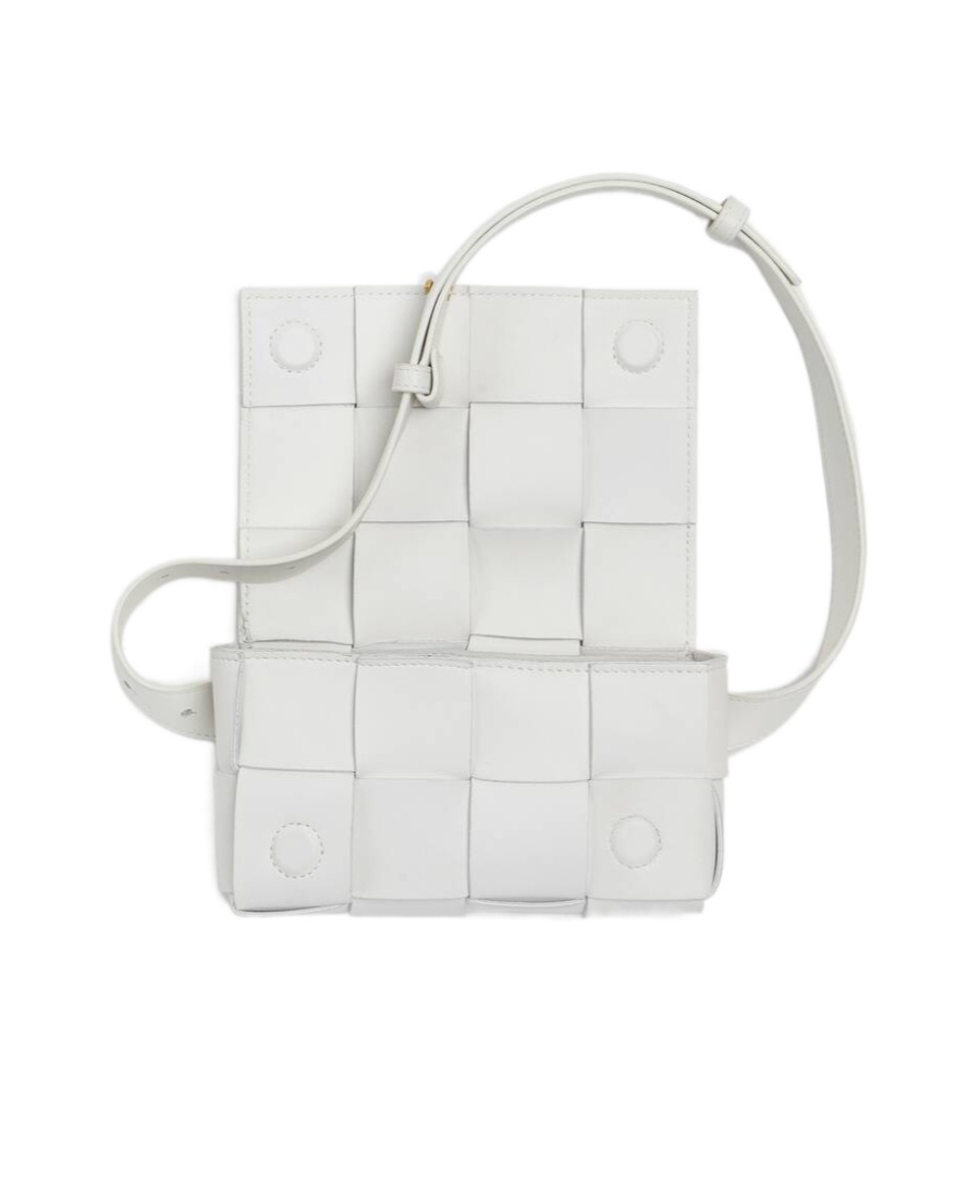 Bottega Veneta Mini Braided Leather Waist Bag In White