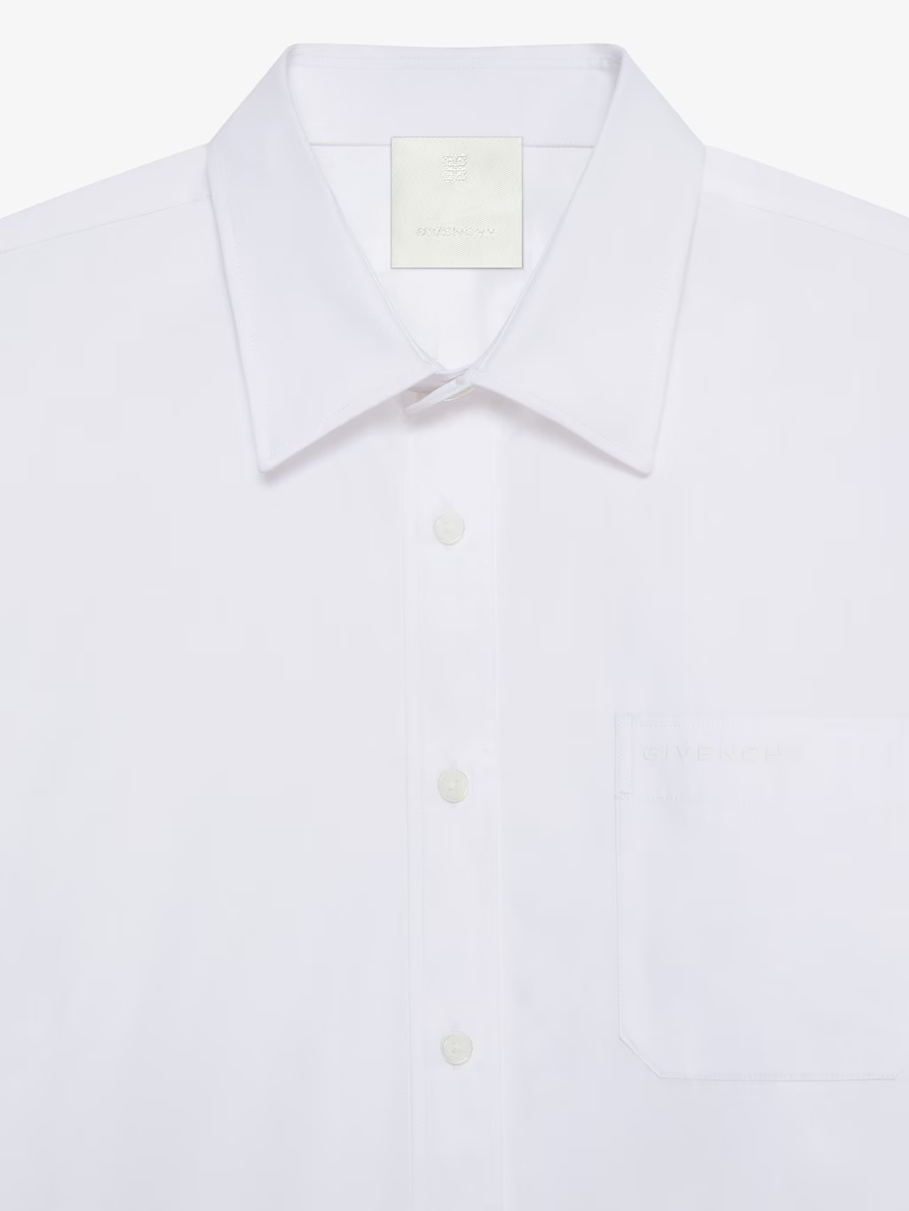 Givenchy Lapel Long-sleeved Shirt In White