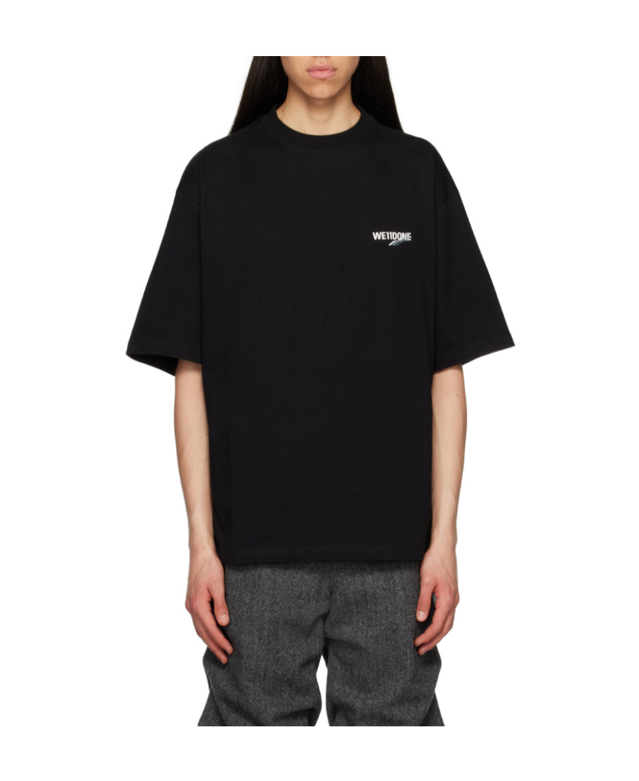 We11 Done Logo-patch Cotton T-shirt In Black