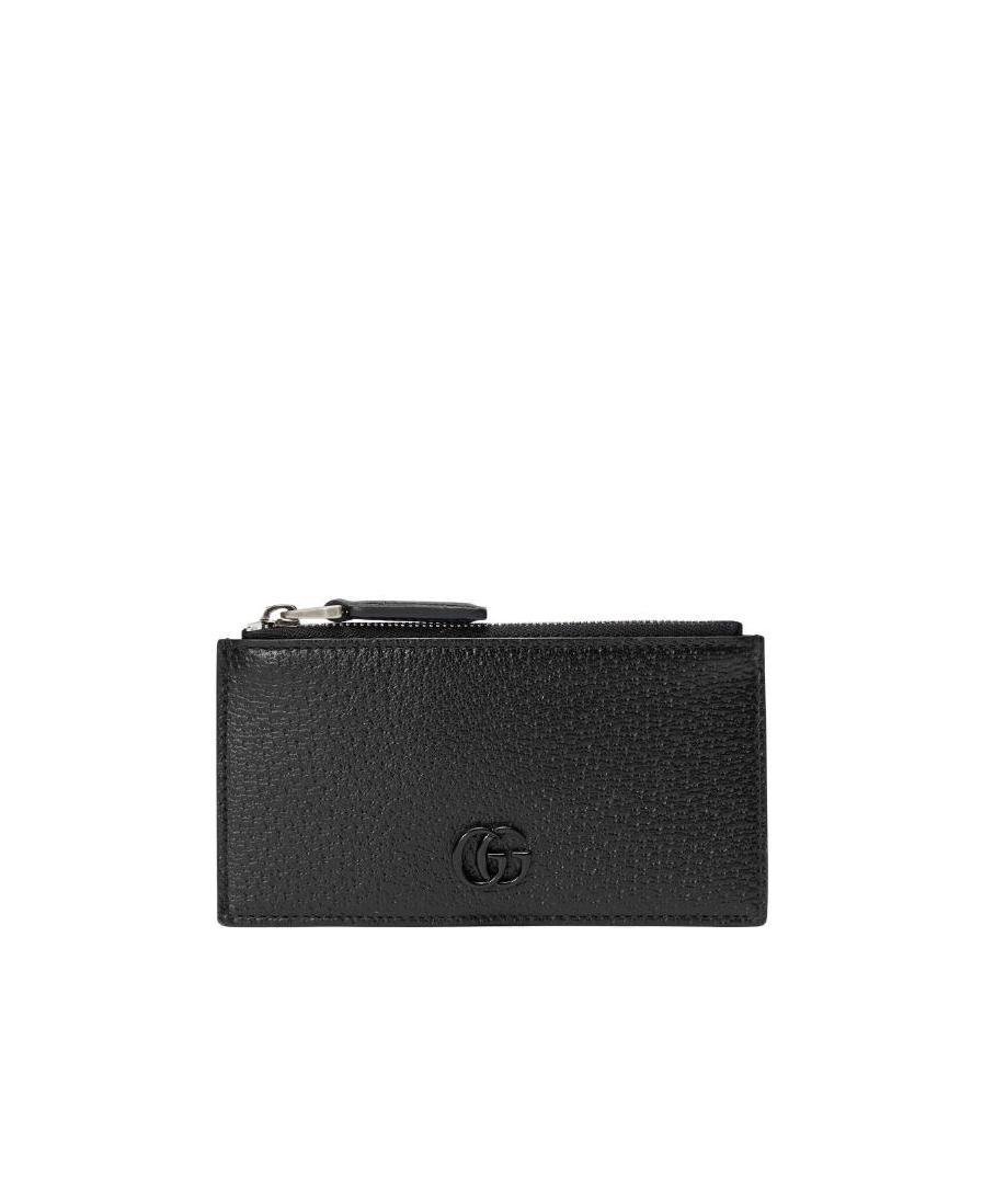 Gucci Gg-plaque Leather Cardholder In Blue