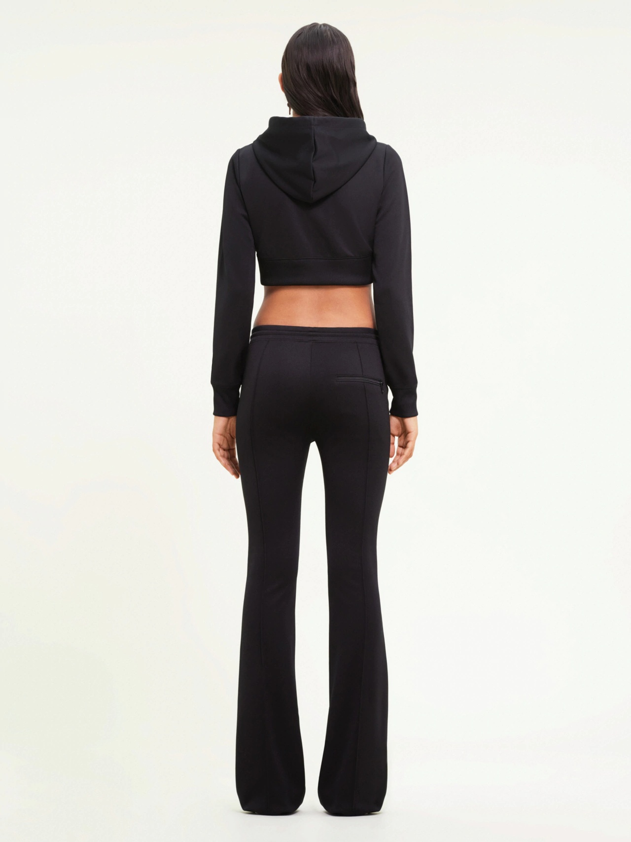 Shop Courrèges Logo-patch Cropped Zipped Hoodie In Black