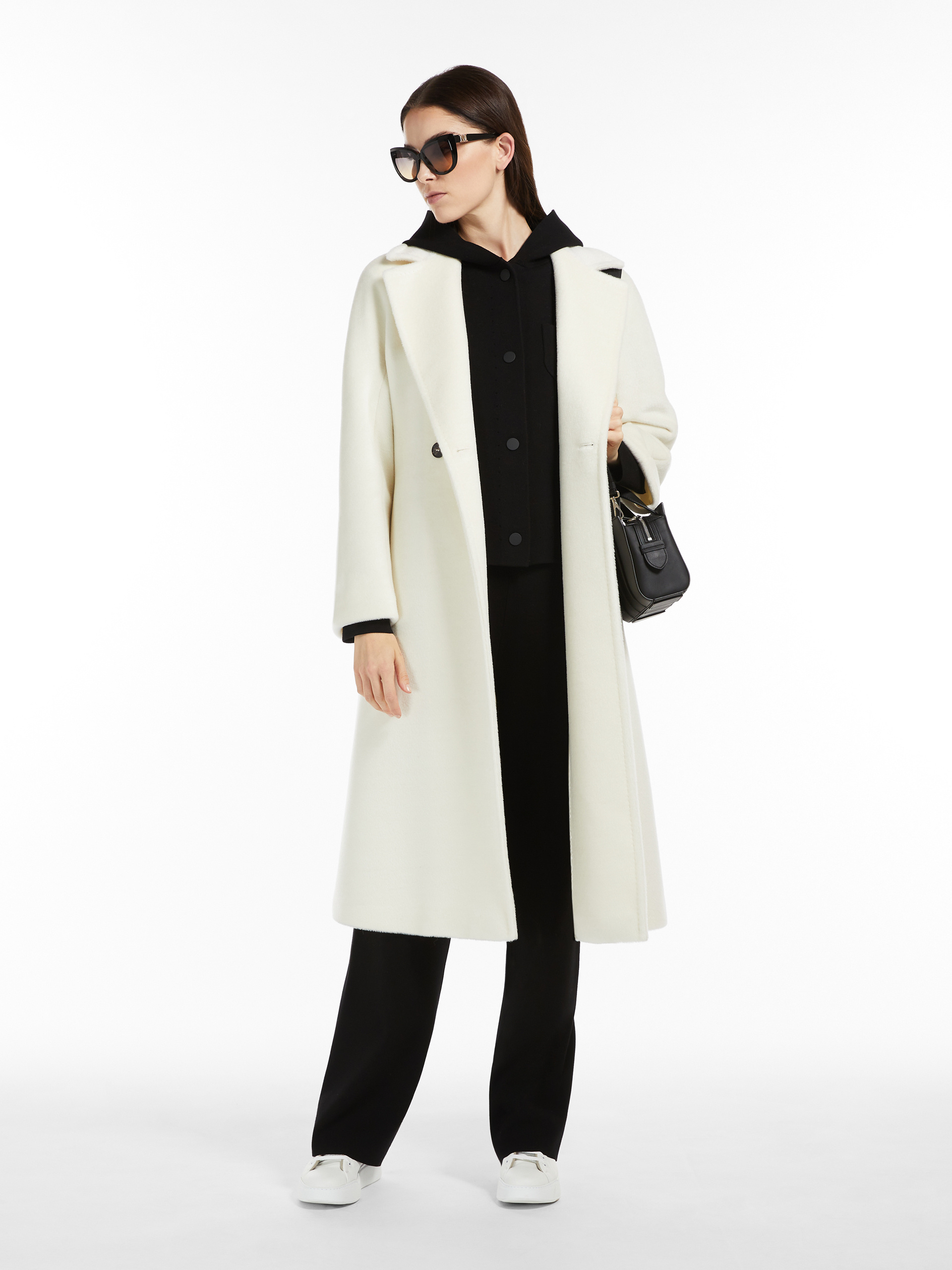 Max Mara Double Breasted Coat In White