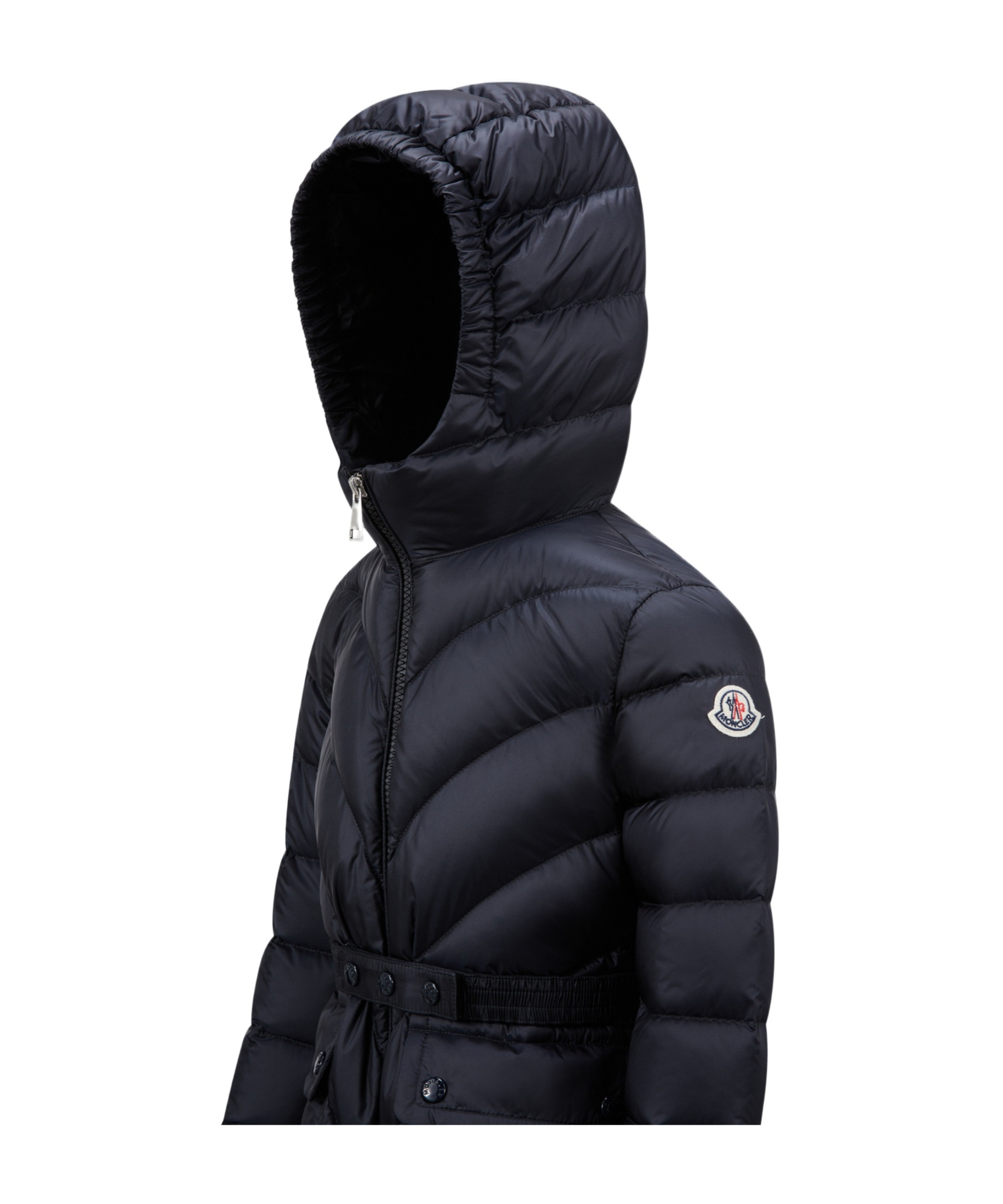 Moncler Hooded Down Jacket In Blue