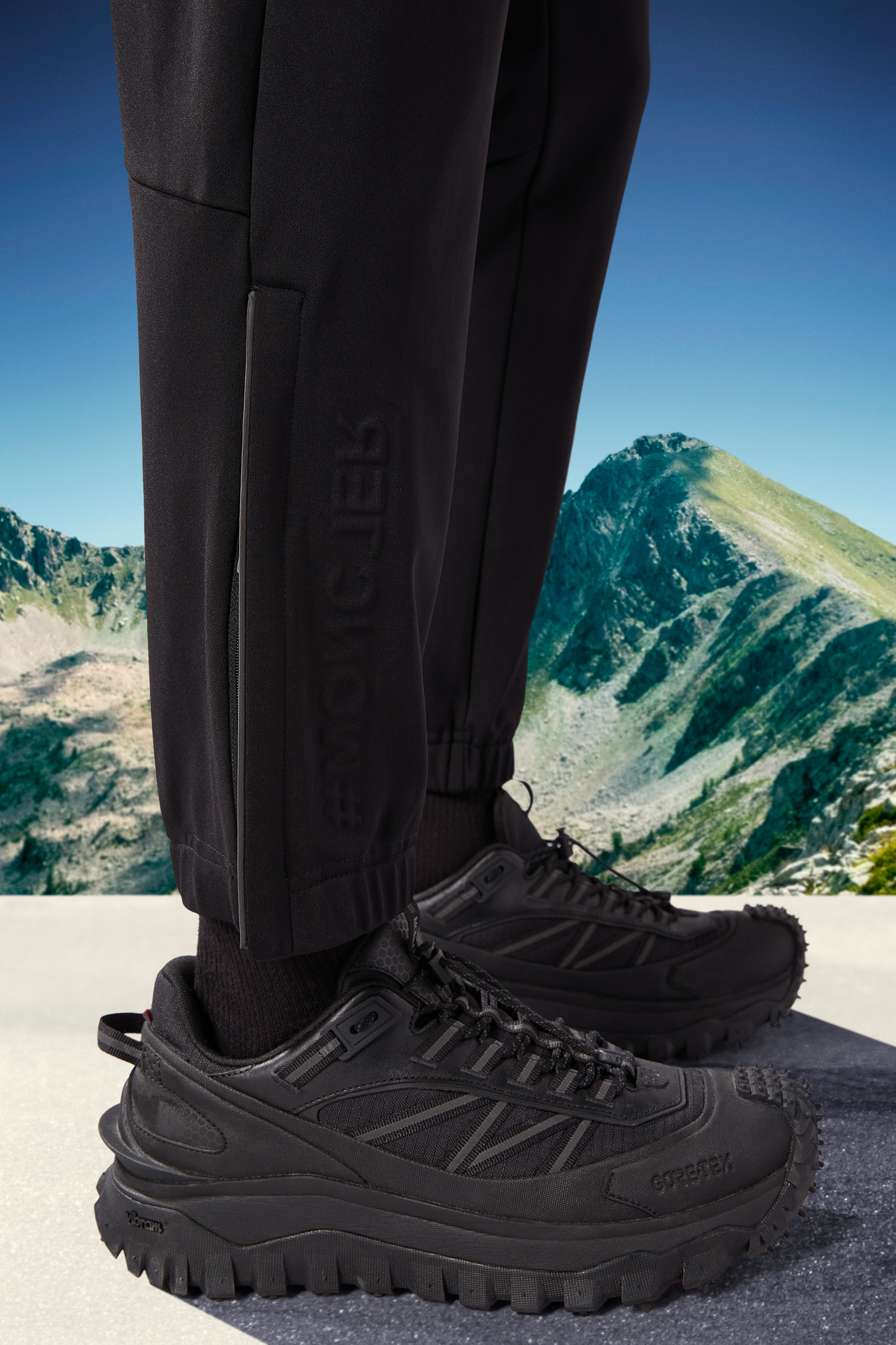 Moncler Slim-cut Stretch Trousers In Black