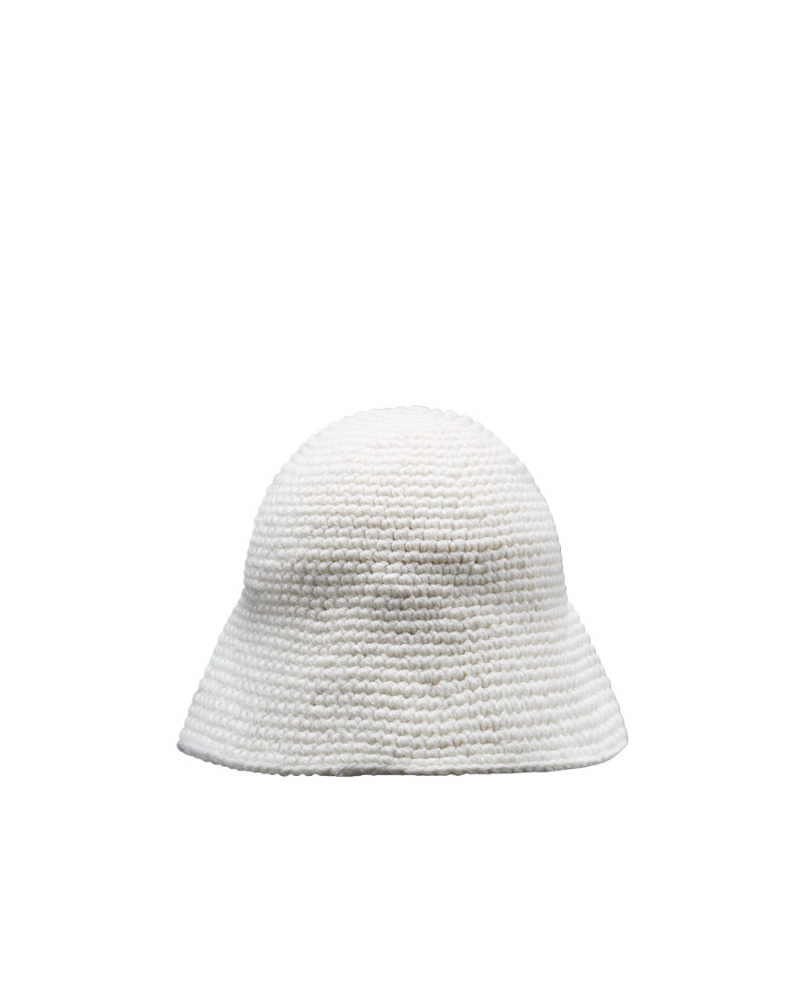 Moncler Logo Crochet Hat In White