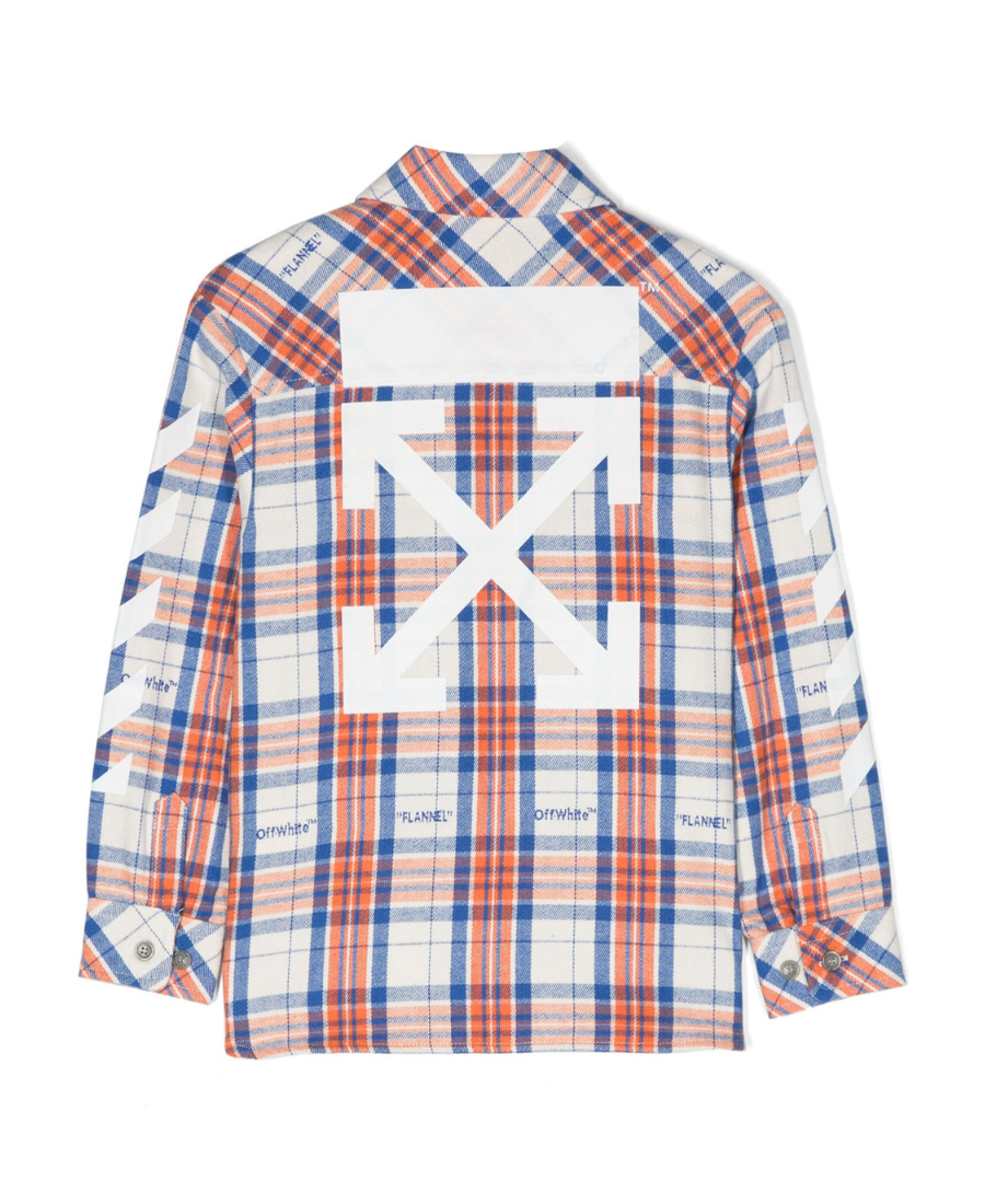 Off-white Helvetica Diag-stripe Check-pattern Flannel Shirt In Multicolor