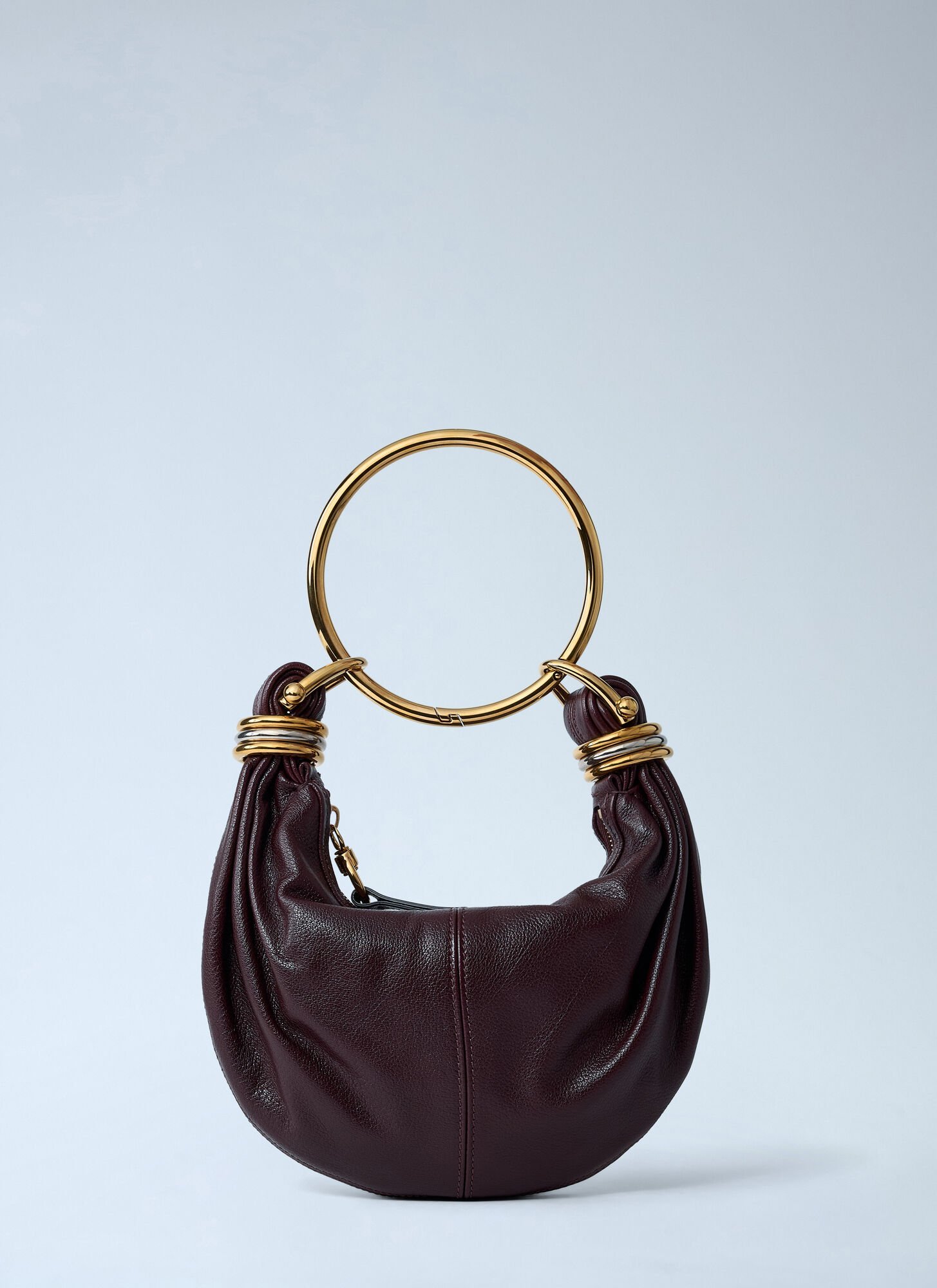 Chloé Circular-handle Leather Tote Bag In Black