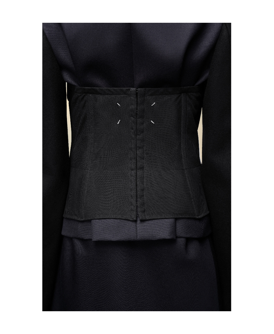 Maison Margiela Mesh-panel Cropped Top In Black