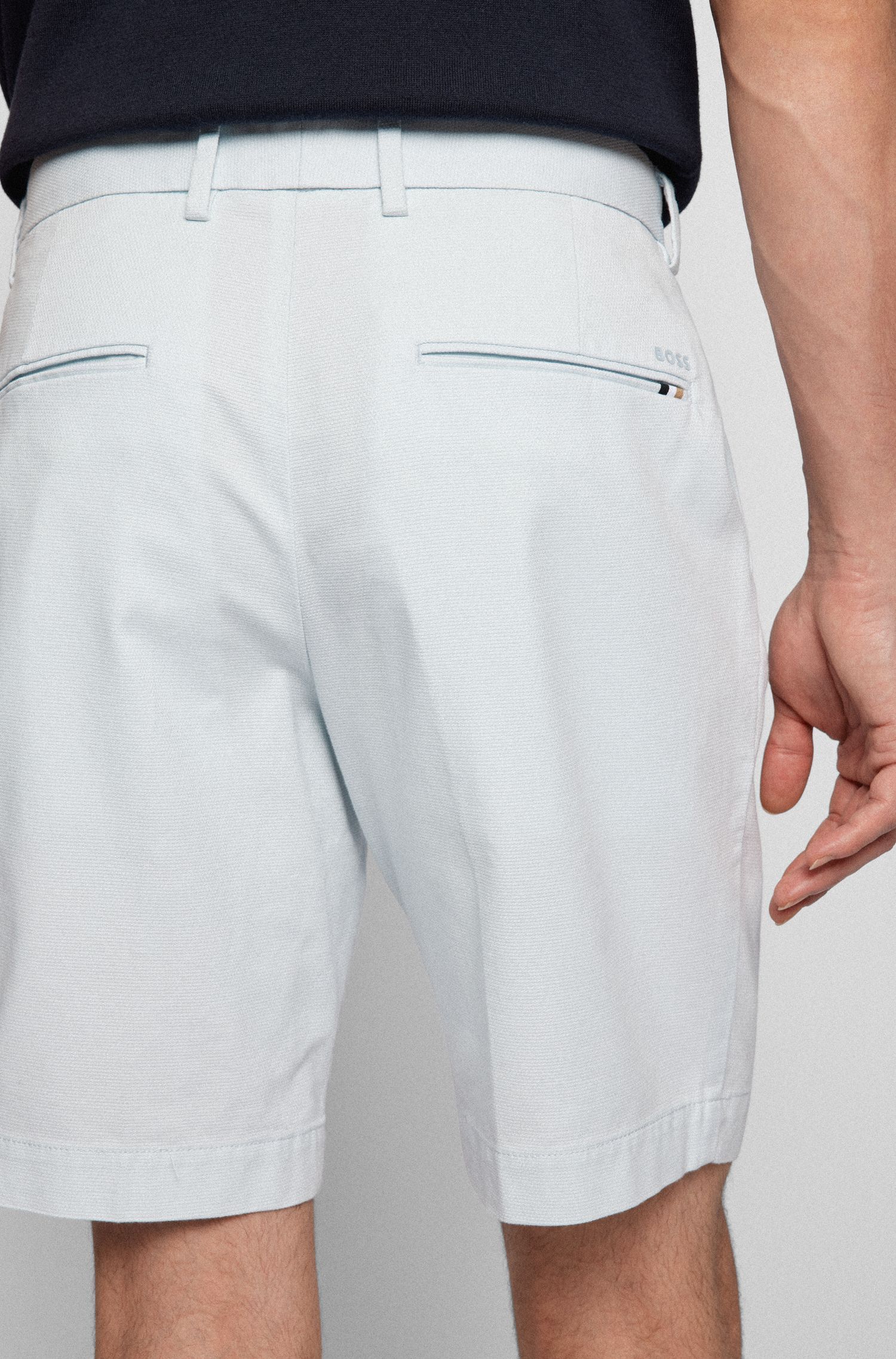 Hugo Boss Mid-waist Shorts In White