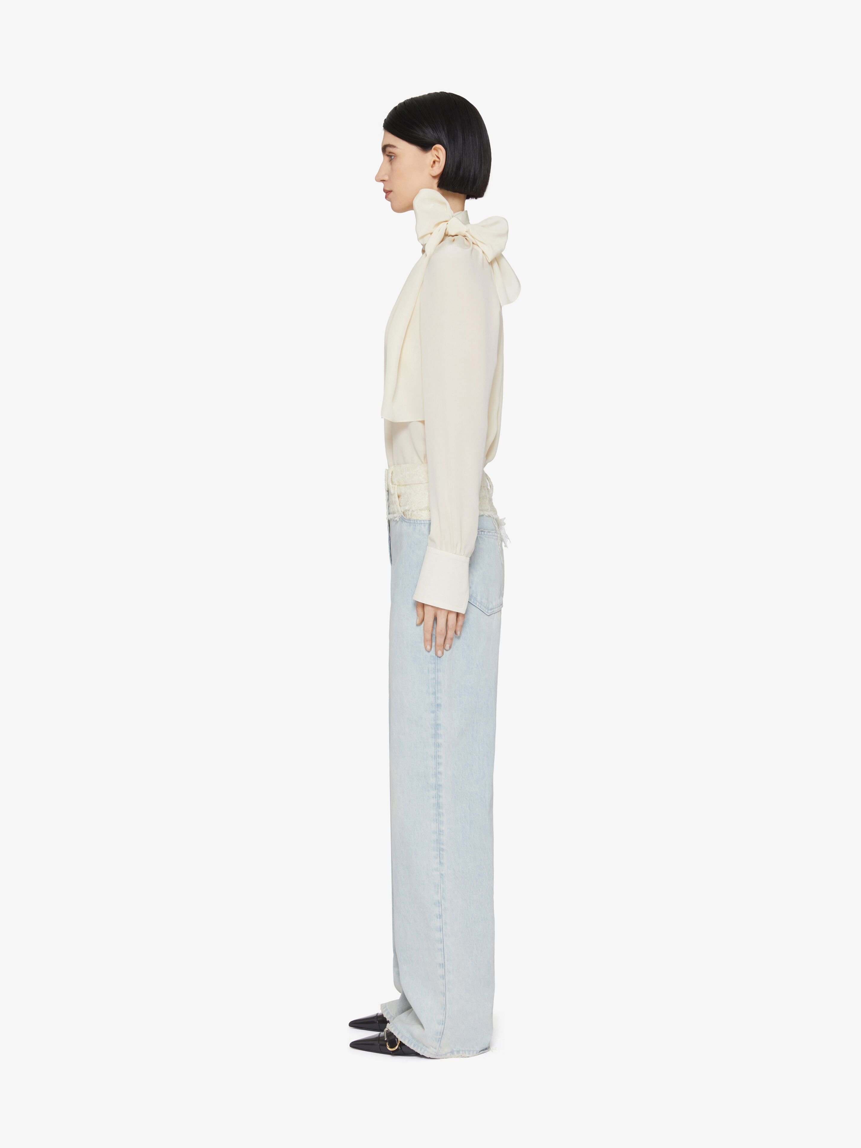 Givenchy 4g Logo Oversized Jeans In White
