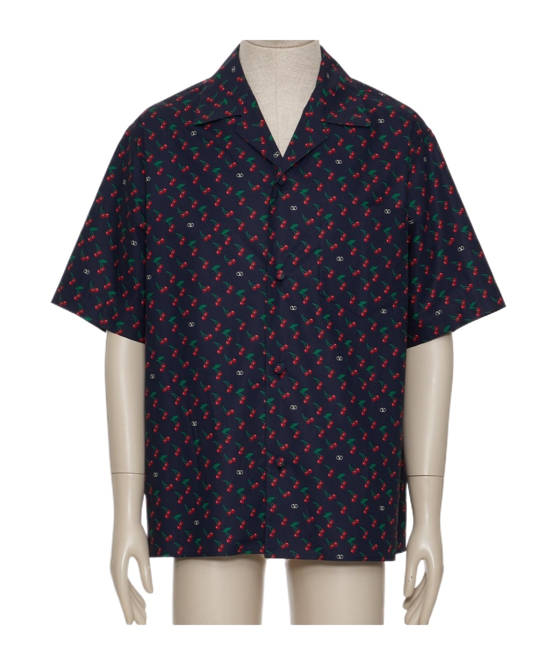 Valentino Garavani Bowling Shirt With Cherryfic Print In Black