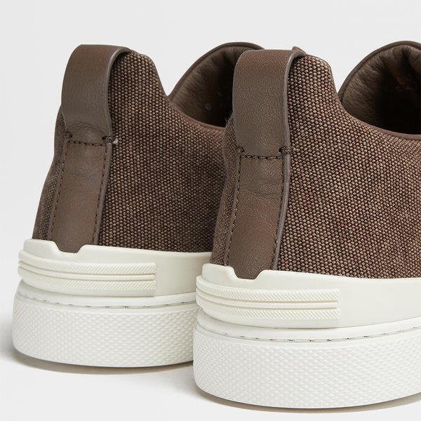 Zegna Triple Stitch Low-top Sneakers In Brown