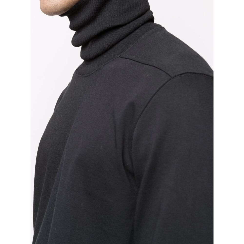 Rick Owens Roll-neck Organic-cotton Sweatshirt In Black