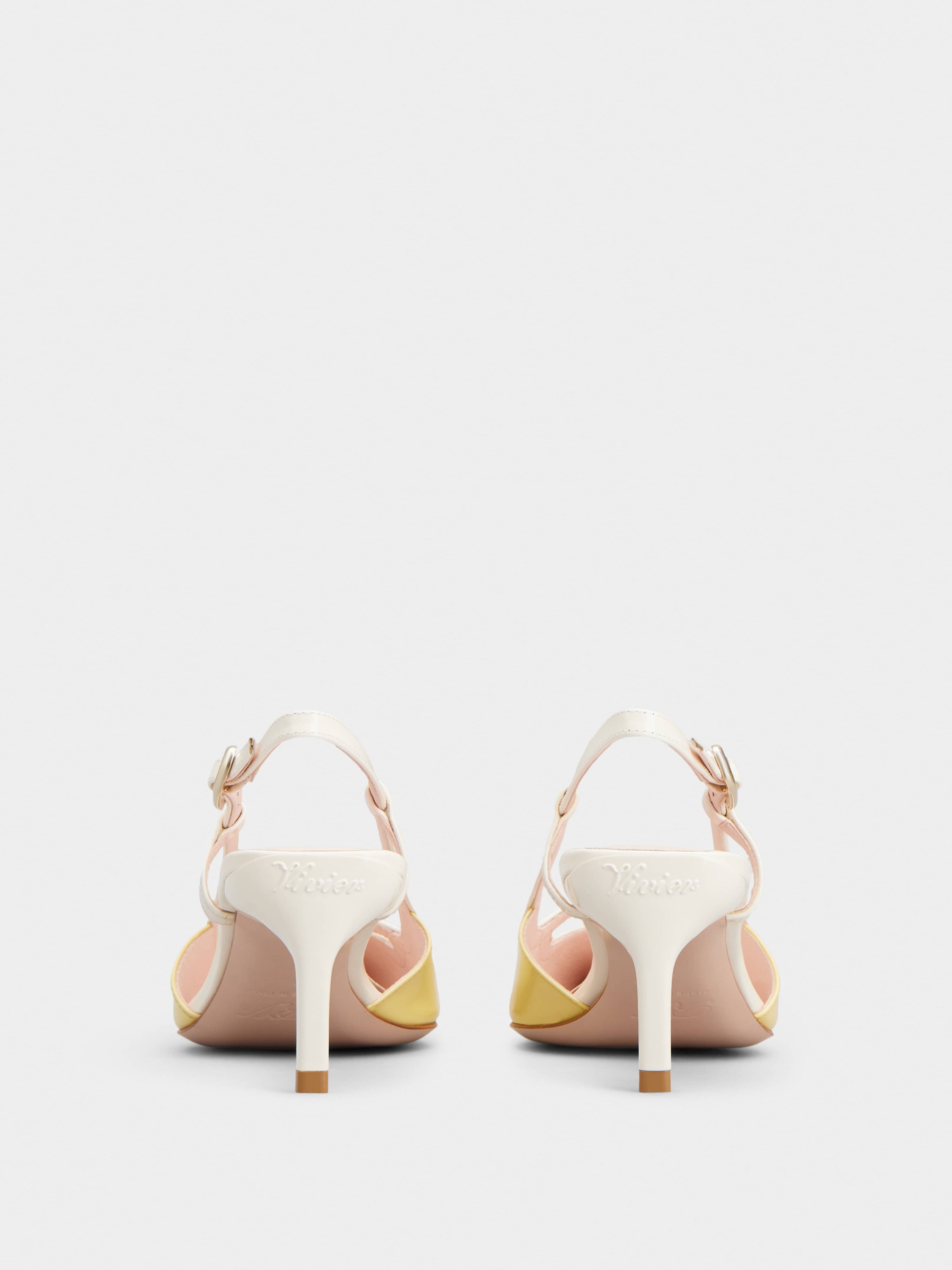 Roger Vivier Mini Buckle Sling Back Pumps 55 In Nude
