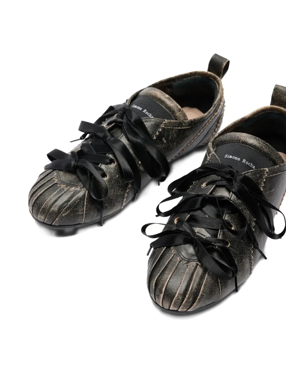 Simone Rocha Lace-up Low-top Sneakers In Brown