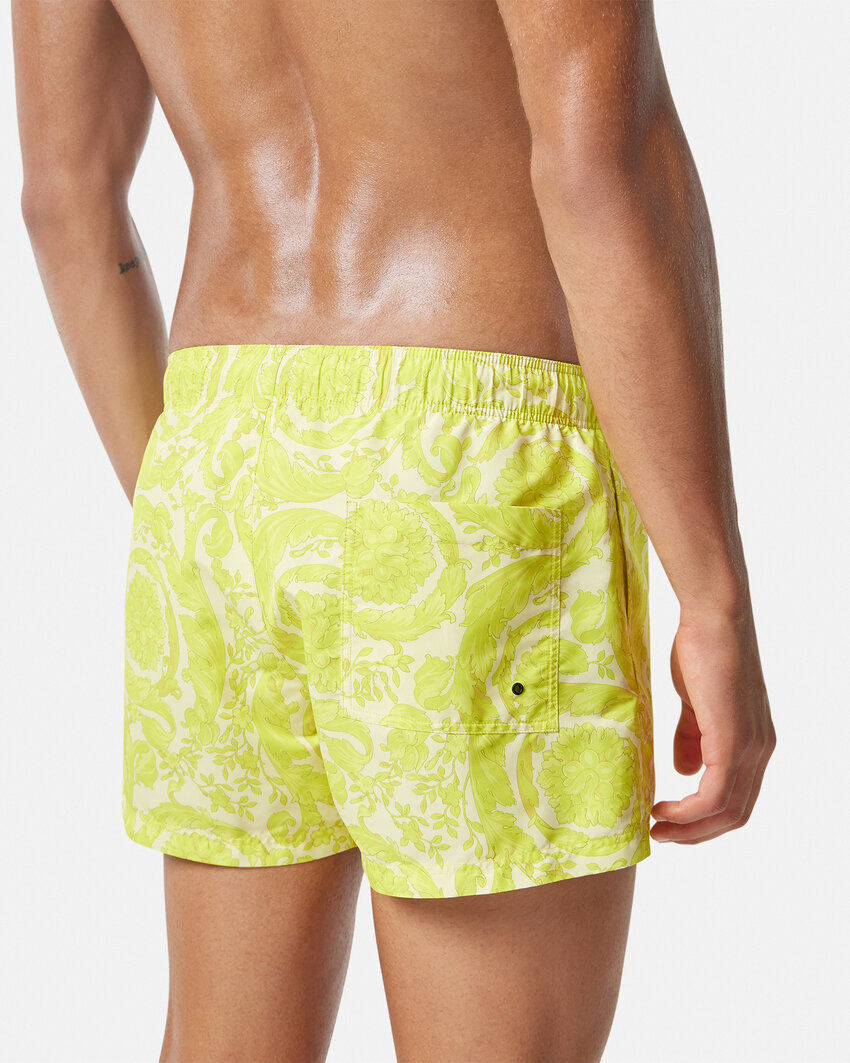 Versace Yellow Barocco Bath Towel In Yellow