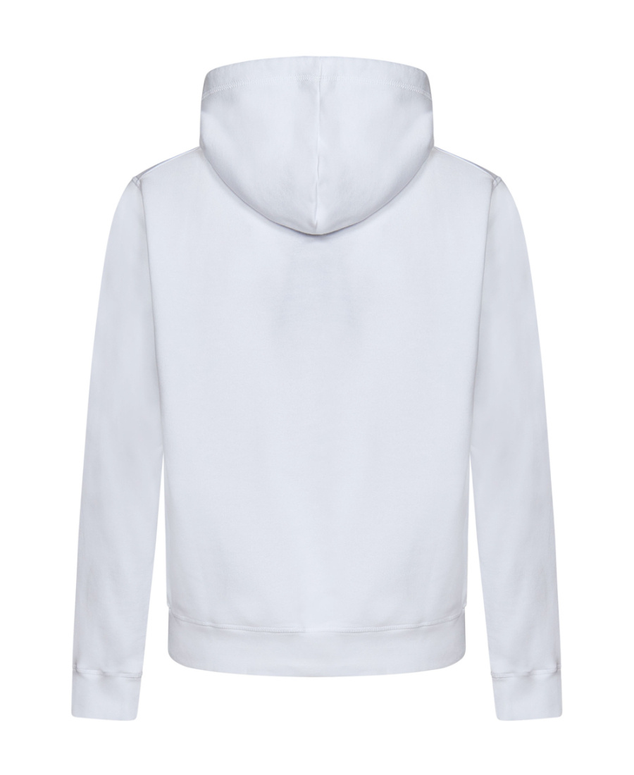 Dsquared2 Fleeced-cotton Crew-neck Sweatshirt With Print In White