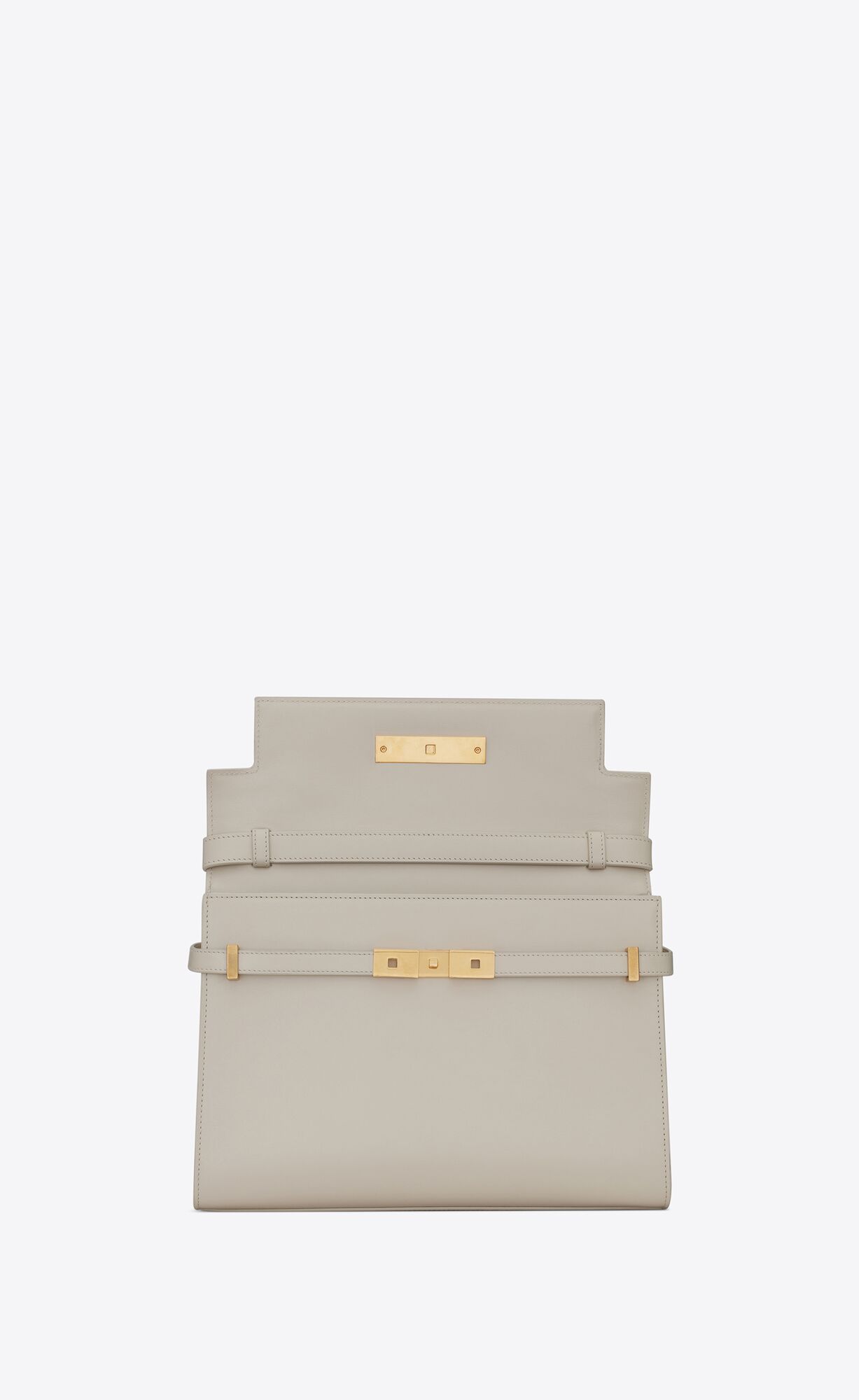 Saint Laurent Manhatten Clasp-fastening Shoulder Bag In White