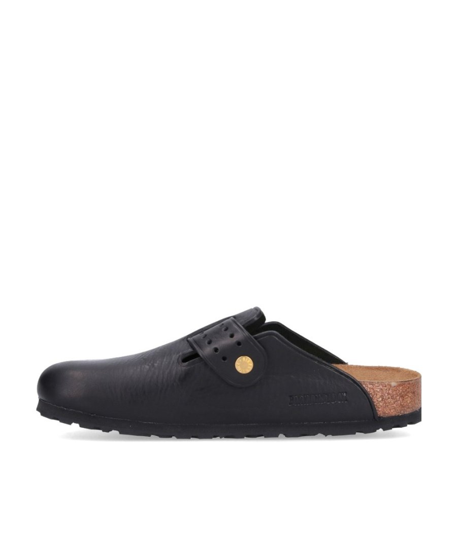 Birkenstock Boston Bold Leather Clog With Sab In Black