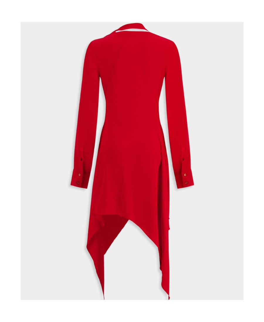 Stella Mccartney Asymmetric-seam Cut-out Dress In Red