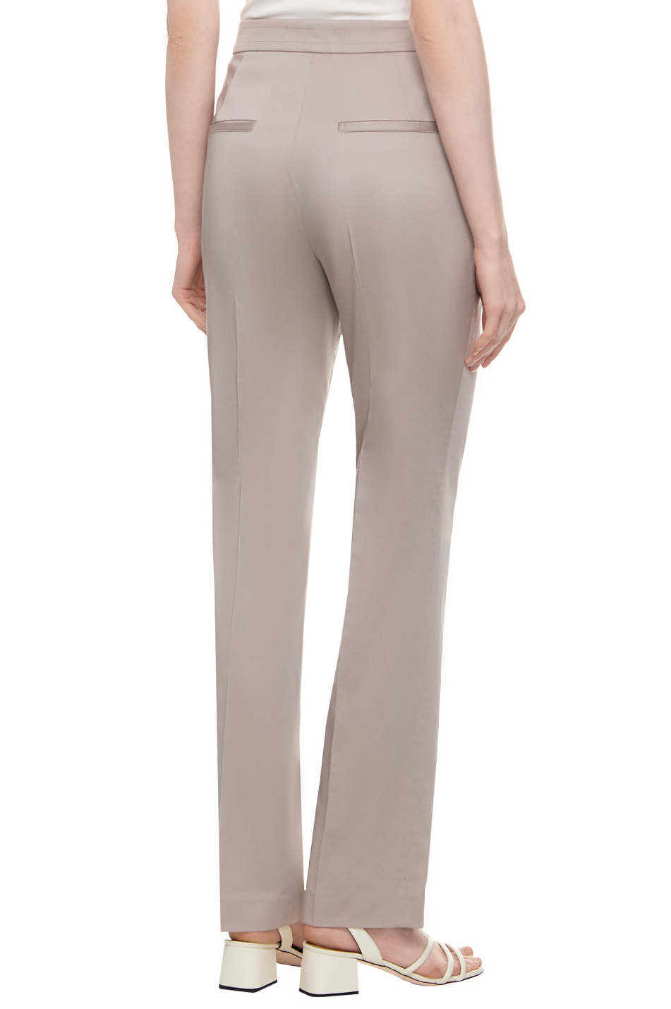 Hugo Boss Slim-fit Satin Trousers In Nude