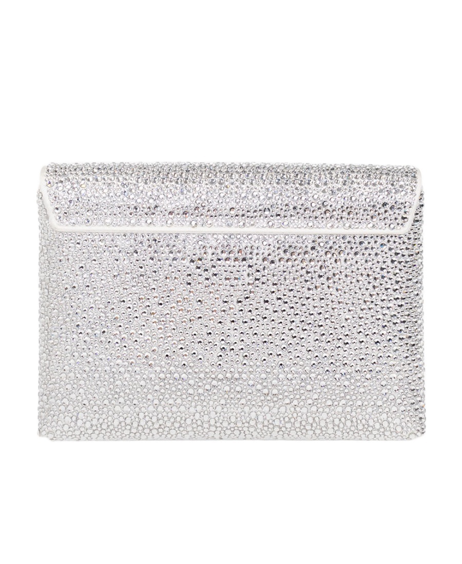 Versace Crystal La Medusa Envelope Clutch In White