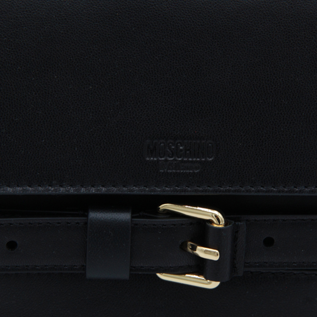 Moschino Strap Detail Top Handle In Black