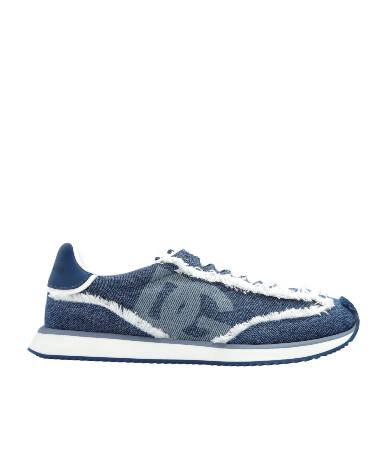 Dolce & Gabbana Blue Mixed-material 'dg' Cushion Sneakers In Blue