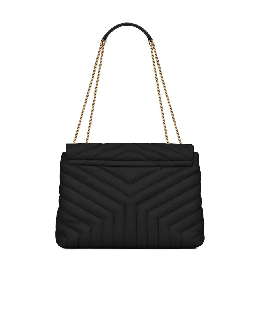 Saint Laurent Medium Loulou Quilted Shoulder Bag In Black
