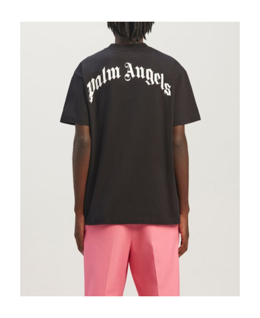 Palm Angels Shark-print Logo T-shirt In Black