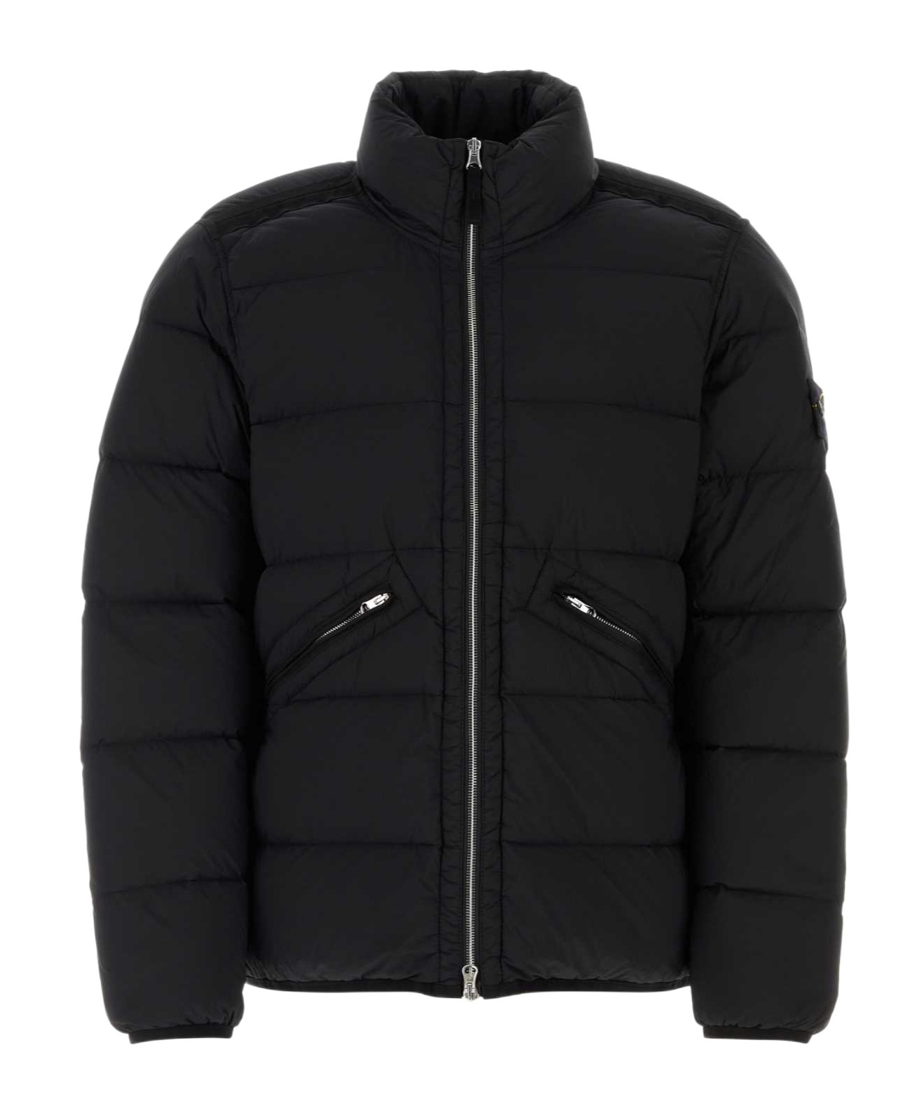 Stone Island Compass-badge Quilted Puffer Jacket In Black