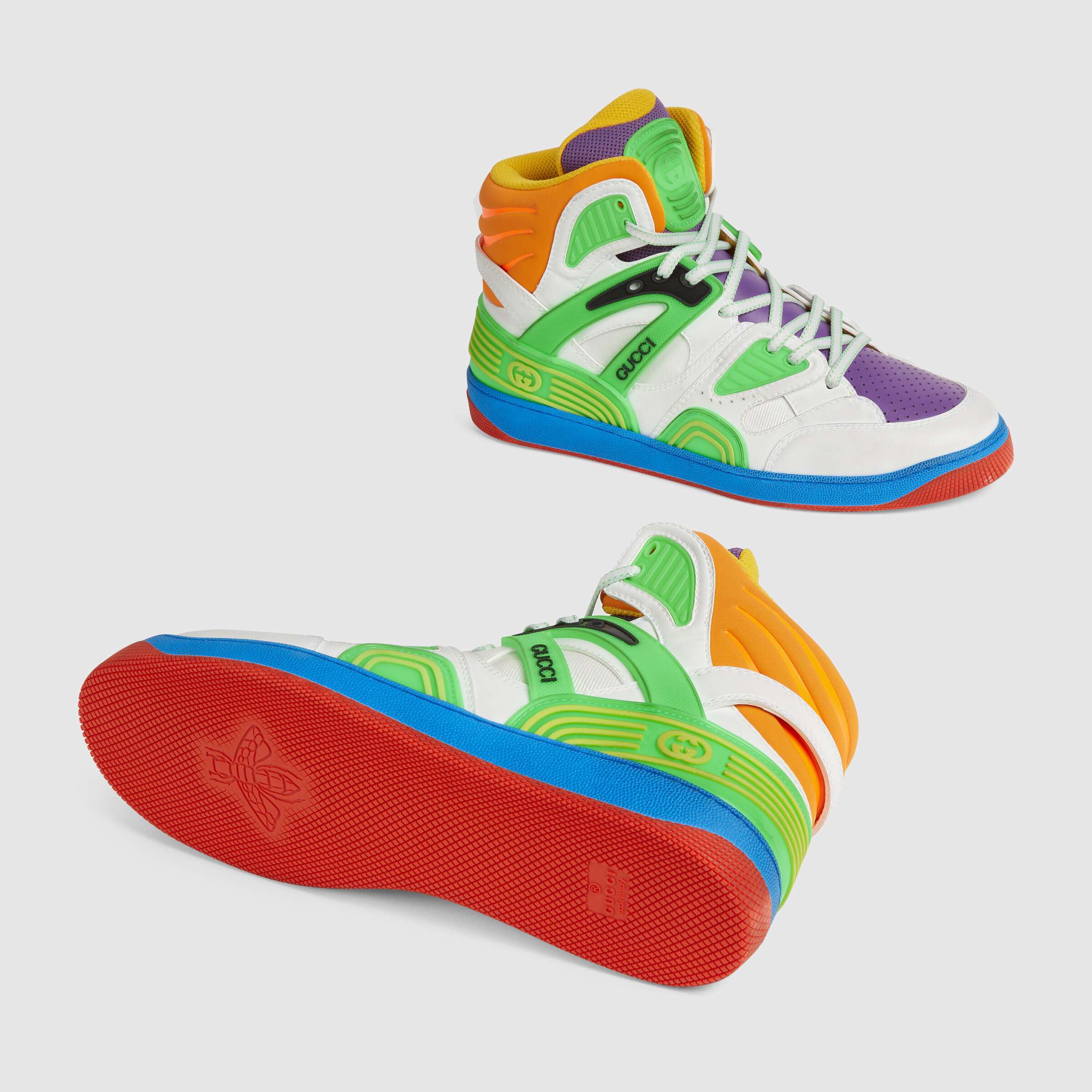Gucci Basket High-top Sneakers In Multicolor