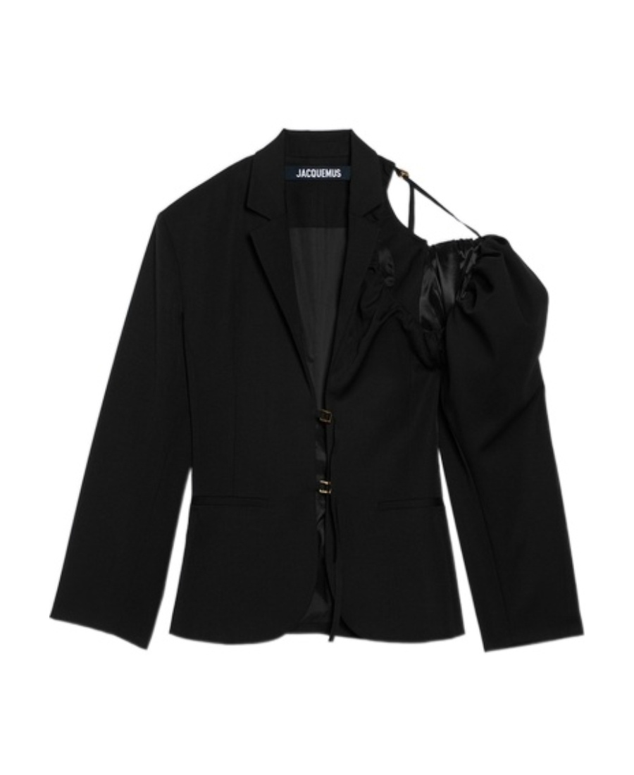 Jacquemus La Veste Galliga Linen-blend Blazer In Black