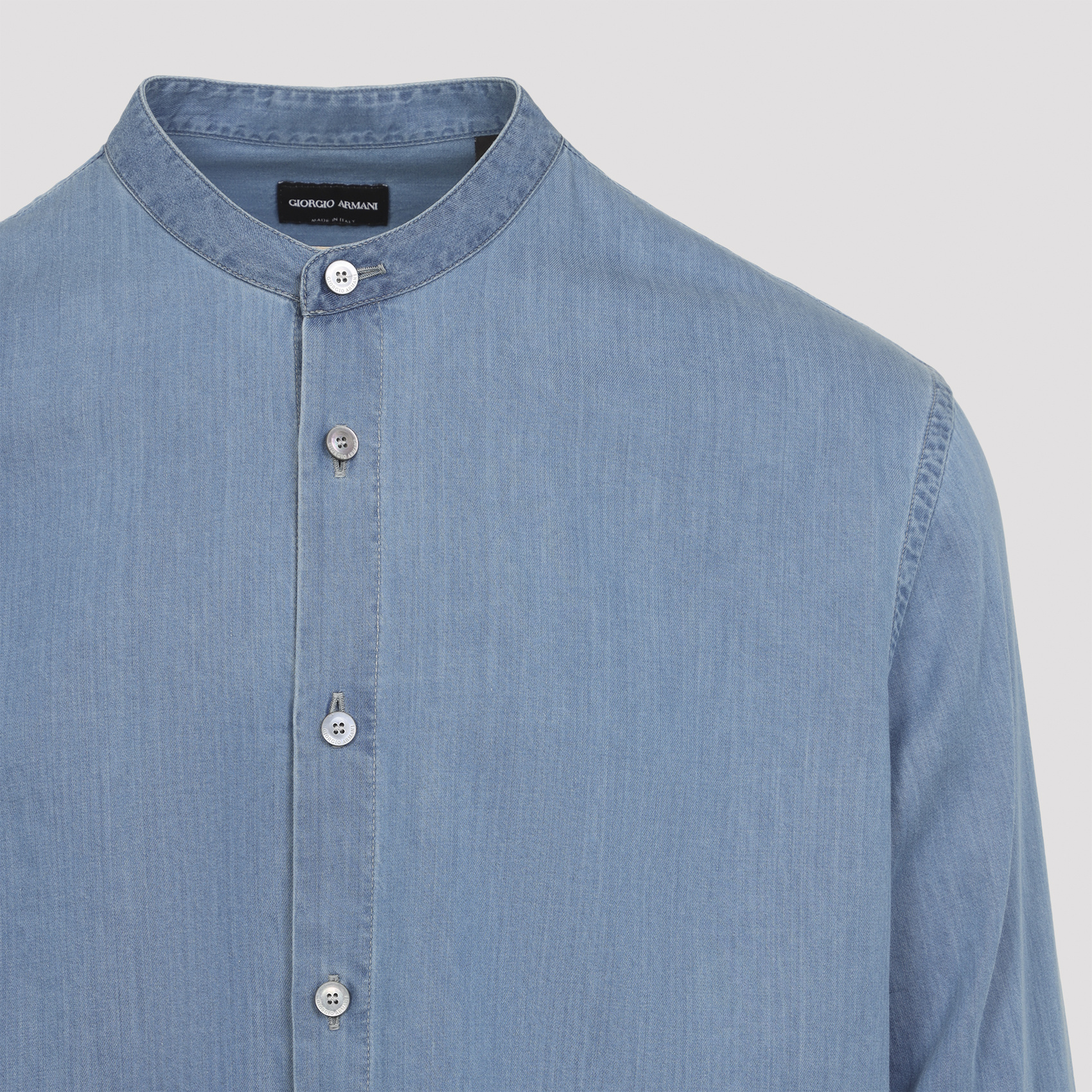 Giorgio Armani Long Sleeve Shirt In Blue