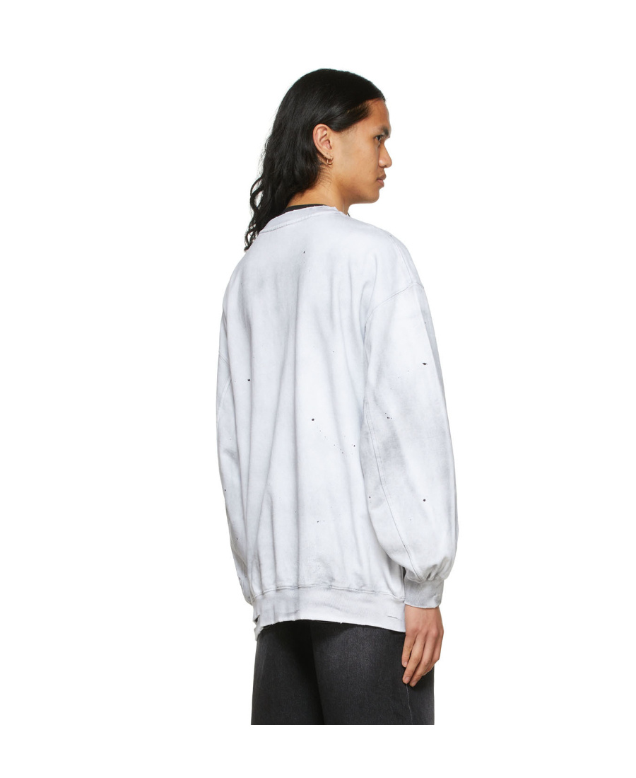We11 Done Gray Cotton Sweatshirt In White