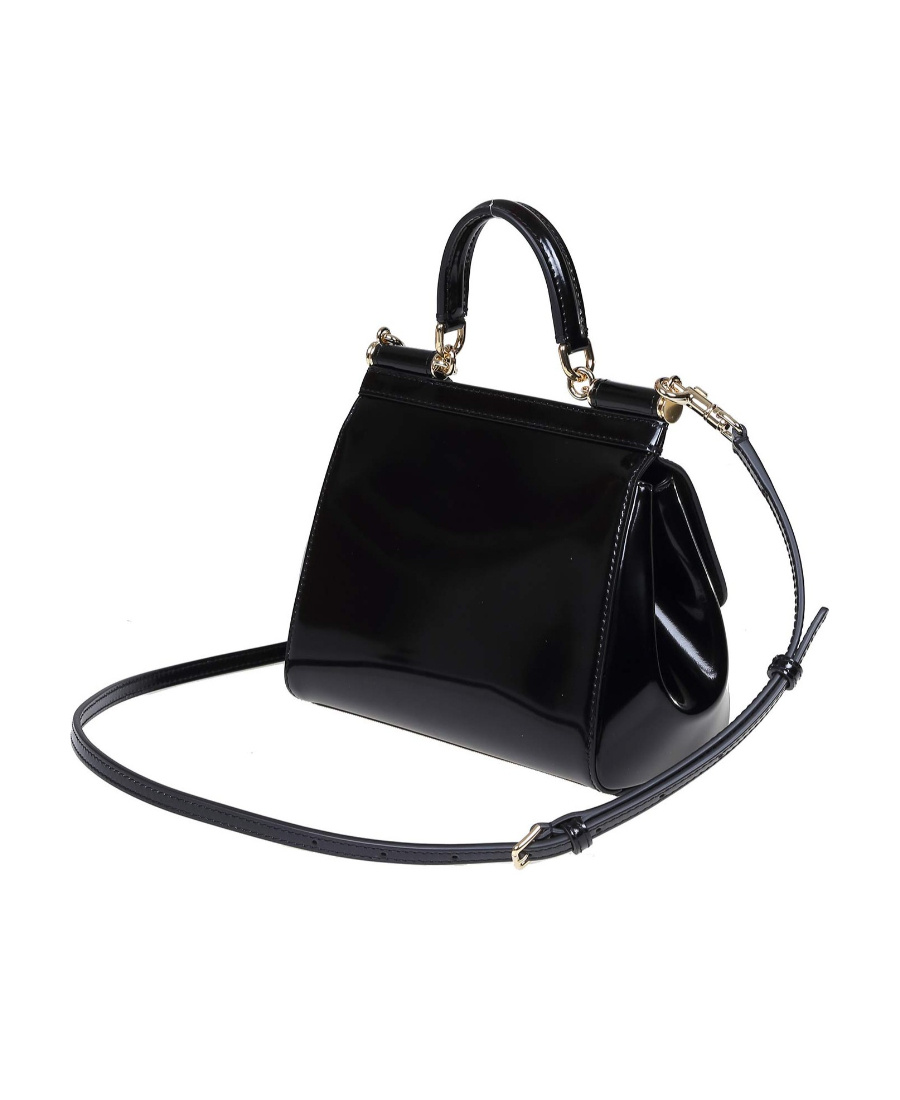 Dolce & Gabbana Sicily Leather Crossbody Bag In Black